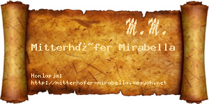 Mitterhöfer Mirabella névjegykártya